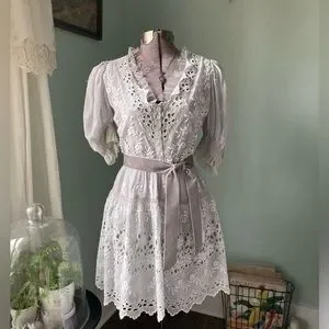 Love Shack Fancy Kiana Mini Dress in Anchor